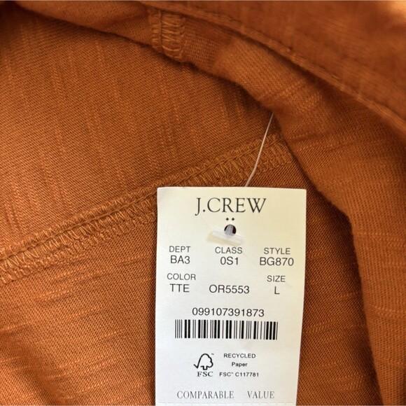 J Crew Men’s Short Sleeve Button Down Shirt Sz Lg Orange - Picture 4 of 6